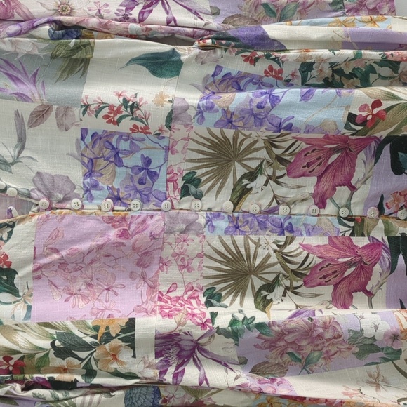 Zara Floral linen button down Spring floral Multicolor Dress blogger's favorite - Picture 4 of 10